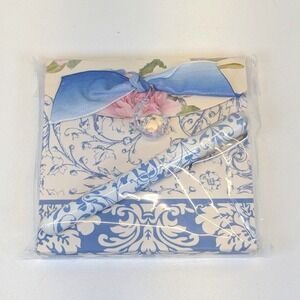 Lady Jayne Diana Blue White Matchbook Notepad & Pen Set Floral Desk Gift NEW